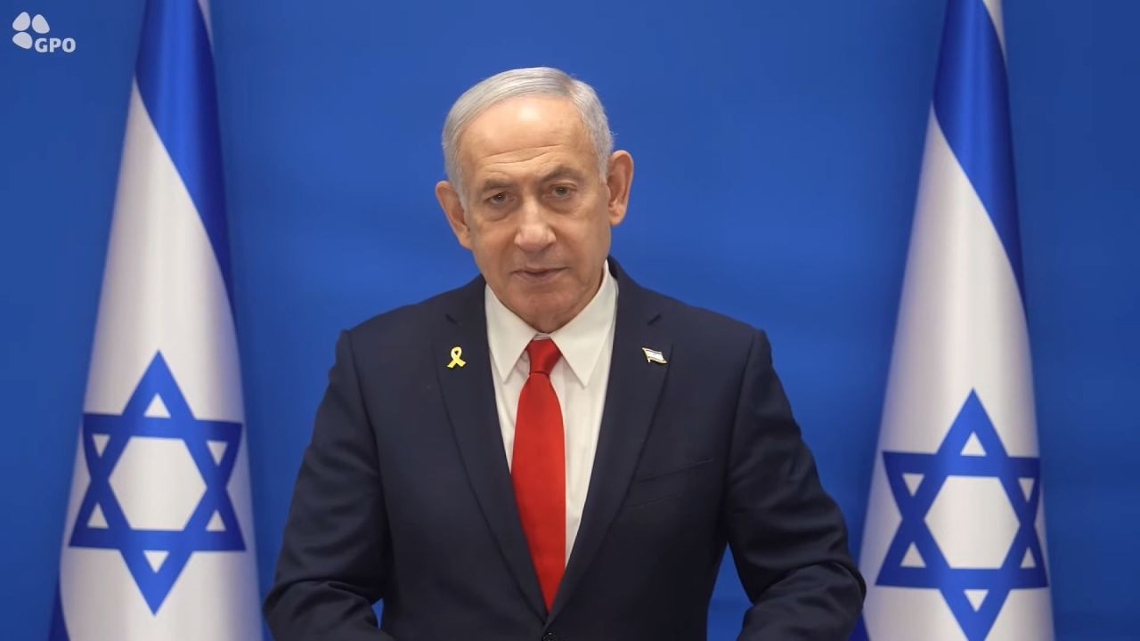 Thủ tướng Israel trong bài phát biểu được phát sóng đêm 13/6. (Ảnh: CNN)