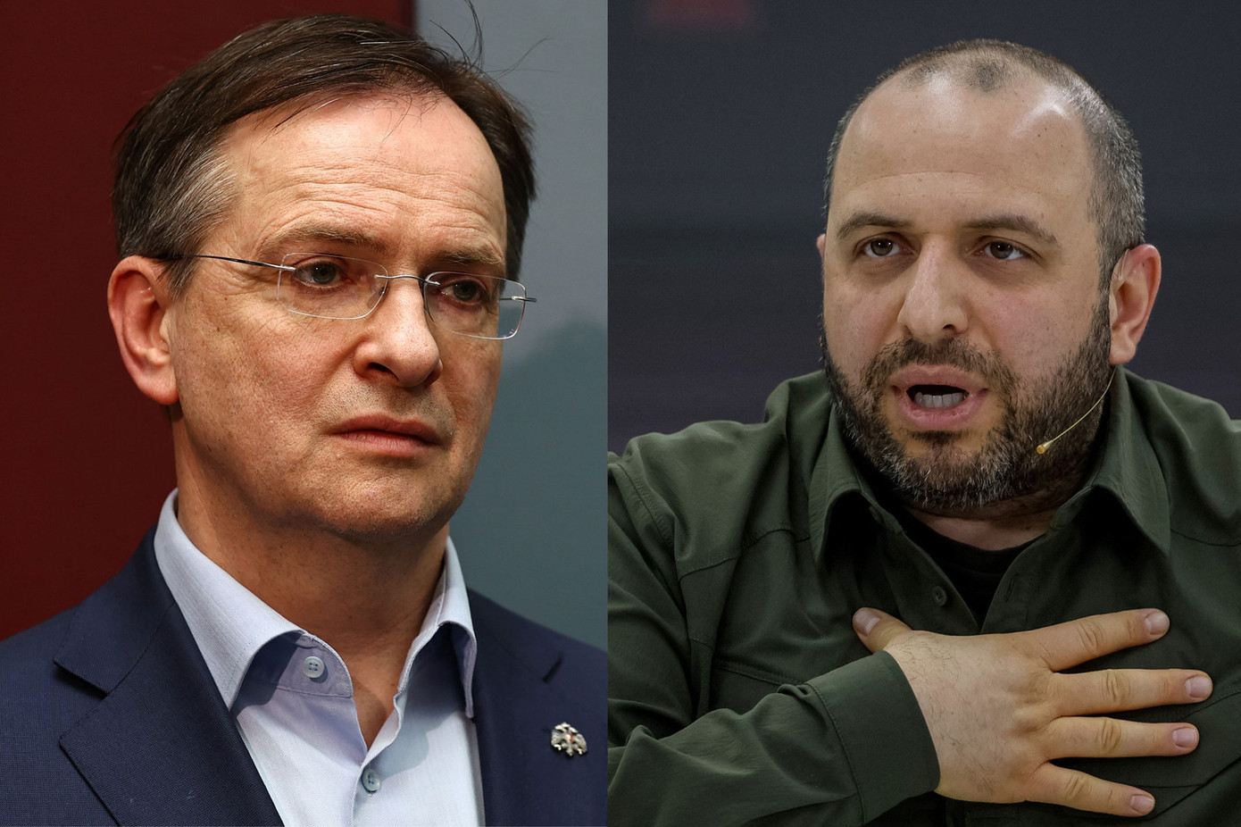 Trợ lý tổng thống Nga Vladimir Medinsky (trái) và Bộ trưởng Quốc phòng Ukraine Rustem Umerov. (Ảnh: Reuters) Trợ lý tổng thống Nga Vladimir Medinsky (trái) và Bộ trưởng Quốc phòng Ukraine Rustem Umerov. (Ảnh: Reuters)