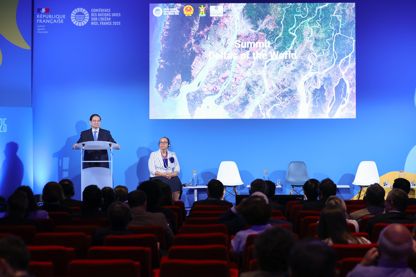 Thủ tướng Phạm Minh Chính phát biểu tại Hội nghị thượng đỉnh về các vùng đồng bằng châu thổ bị ảnh hưởng bởi biến đổi khí hậu. Ảnh: VGP Thủ tướng Phạm Minh Chính phát biểu tại Hội nghị thượng đỉnh về các vùng đồng bằng châu thổ bị ảnh hưởng bởi biến đổi khí hậu. Ảnh: VGP