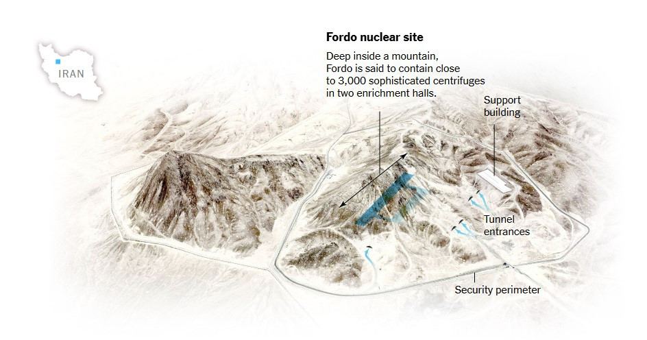 Sơ đồ cơ sở hạt nhân Fordow dưới một ngọn núi Sơ đồ cơ sở hạt nhân Fordow dưới một ngọn núi