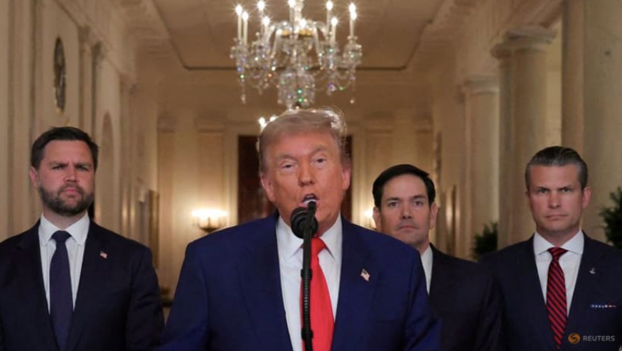 Tổng thống Mỹ Donald Trump phát biểu từ Nhà Trắng ngày 21/6, sau khi Mỹ ném bom các cơ sở hạt nhân Iran. (Ảnh: Reuters)