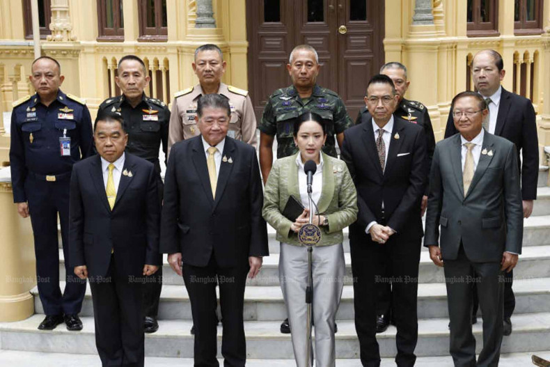 Thủ tướng Thái Lan Paetongtarn Shinawatra phát biểu với báo chí sau khi họp với các quan chức an ninh cấp cao ngày 16/6. (Ảnh: Bangkok Post) Thủ tướng Thái Lan Paetongtarn Shinawatra phát biểu với báo chí sau khi họp với các quan chức an ninh cấp cao ngày 16/6. (Ảnh: Bangkok Post)