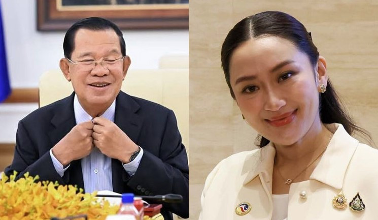 Chủ tịch Thượng viện Campuchia Hun Sen và Thủ tướng Thái Lan Paetongtarn Shinawatra. (Ảnh: Khmer Times)