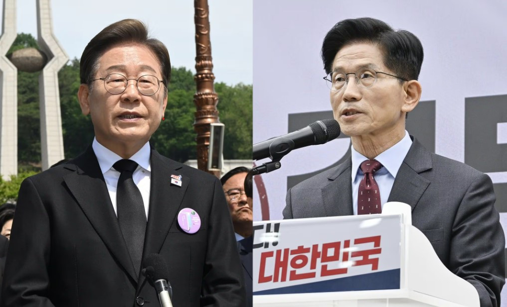 Hai ứng viên Lee Jae-myung (phải) và Lee Jae-myung sẽ cạnh tranh vị trí tổng thống Hàn Quốc trong cuộc bầu cử ngày 3/6. (Ảnh: Chosun Daily)