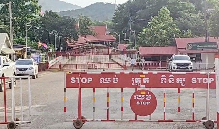 Campuchia tuyên bố đóng cửa khẩu quốc tế Daung giáp Thái Lan. (Ảnh: Khmer Times)
