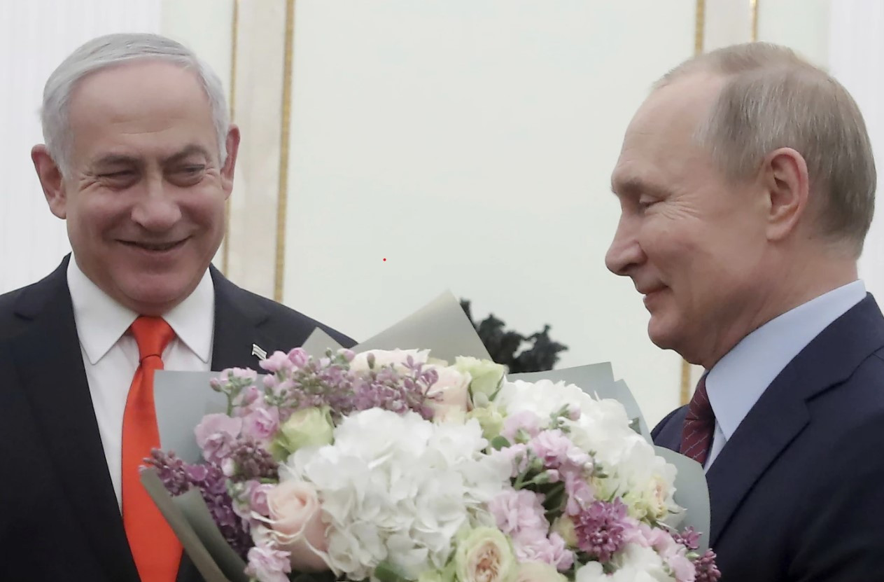 Tổng thống Putin trong cuộc gặp Thủ tướng Israel Benjamin Netanyahu tại Điện Kremlin, năm 2020. (Ảnh: AP)