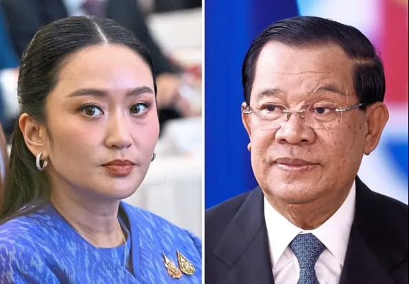 Thủ tướng Thái Lan Paetongtarn Shinawatra và Chủ tịch Thượng viện Campuchia Hun Sen.