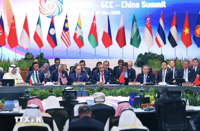 Các nhà lãnh đạo ASEAN, Trung Quốc và Vùng Vịnh tại hội nghị. Ảnh: TTXVN