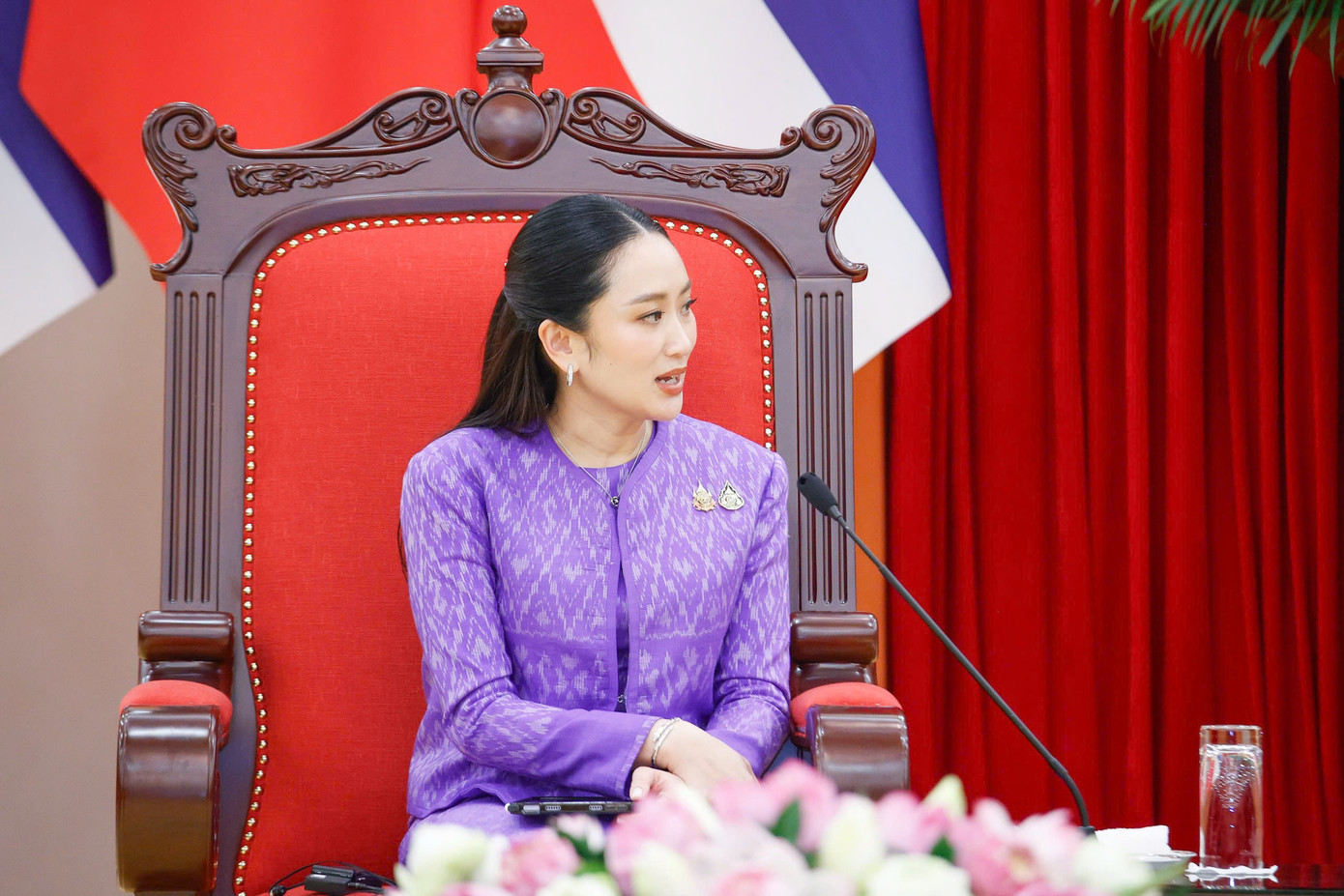 Thủ tướng Thái Lan Paetongtarn Shinawatra trong cuộc hội kiến. Ảnh: Như Ý