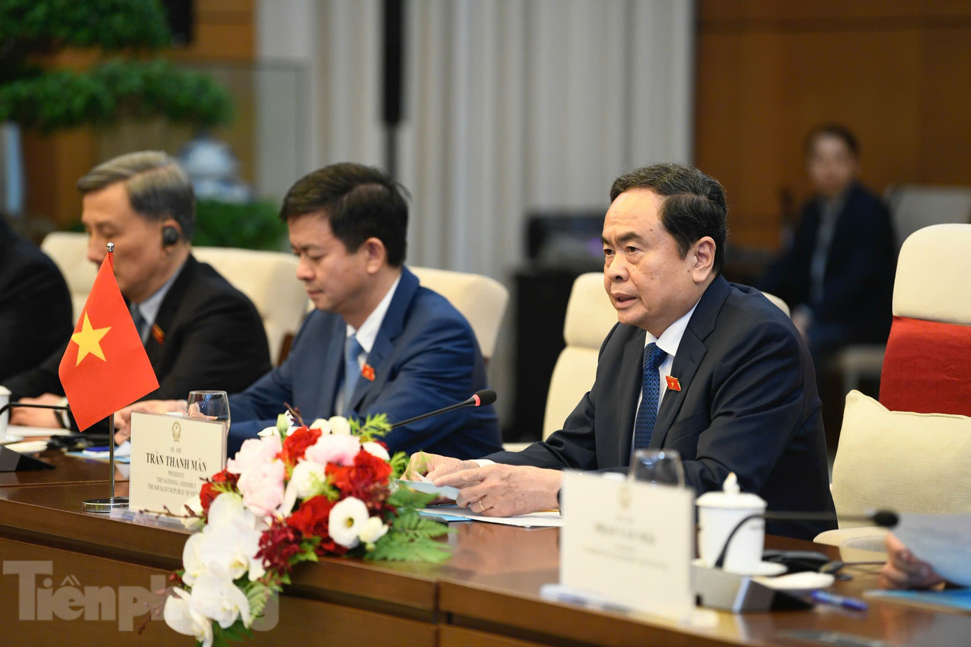 Chủ tịch Quốc hội Trần Thanh Mẫn tại cuộc hội kiến. Ảnh: Như Ý Chủ tịch Quốc hội Trần Thanh Mẫn tại cuộc hội kiến. Ảnh: Như Ý