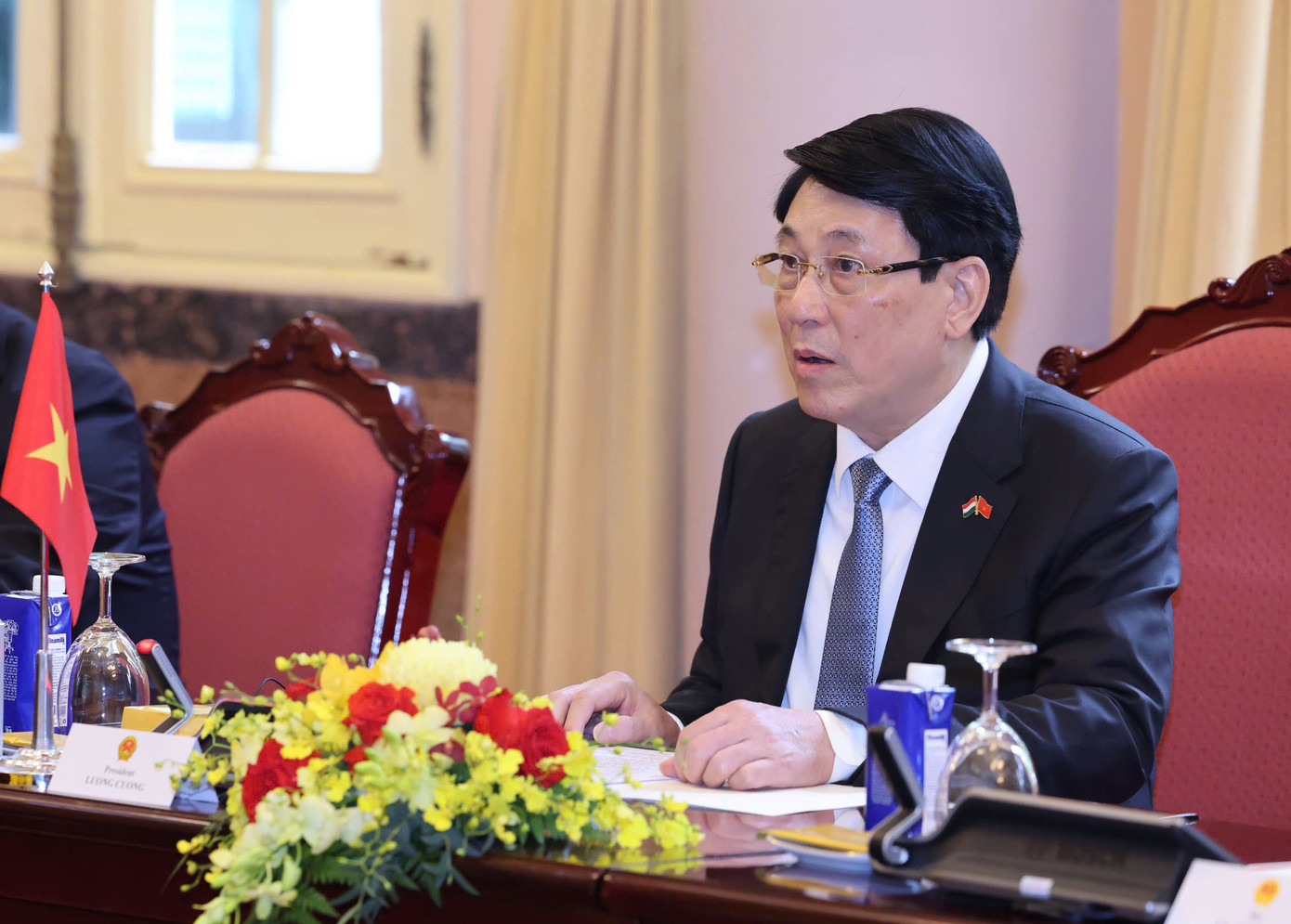 Chủ tịch nước Lương Cường trong cuộc hội đàm với Tổng thống Sulyok Tamas. Ảnh: Nhật Minh Chủ tịch nước Lương Cường trong cuộc hội đàm với Tổng thống Sulyok Tamas. Ảnh: Nhật Minh