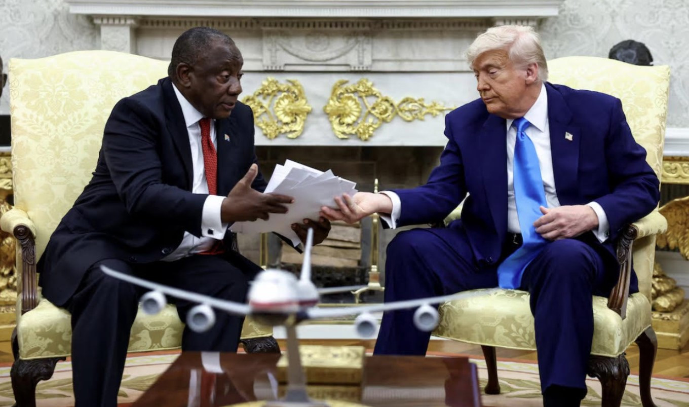 Tổng thống Nam Phi Cyril Ramaphosa bị ông Trump làm khó ở Nhà Trắng với cáo buộc diệt chủng. (Ảnh: Reuters) Tổng thống Nam Phi Cyril Ramaphosa bị ông Trump làm khó ở Nhà Trắng với cáo buộc diệt chủng. (Ảnh: Reuters)