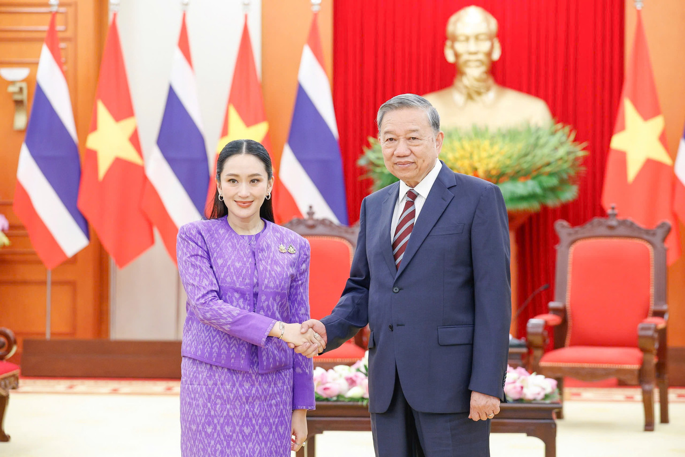 Thủ tướng Thái Lan hội kiến Tổng Bí thư Tô Lâm. Ảnh: Như Ý