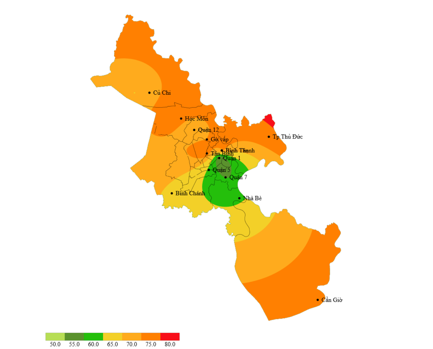 Bản đồ dự báo lượng mưa ở TPHCM trong vòng 24 giờ tới. Nguồn: Đài Khí tượng Thủy văn khu vực Nam bộ và Tây Nguyên Bản đồ dự báo lượng mưa ở TPHCM trong vòng 24 giờ tới. Nguồn: Đài Khí tượng Thủy văn khu vực Nam bộ và Tây Nguyên