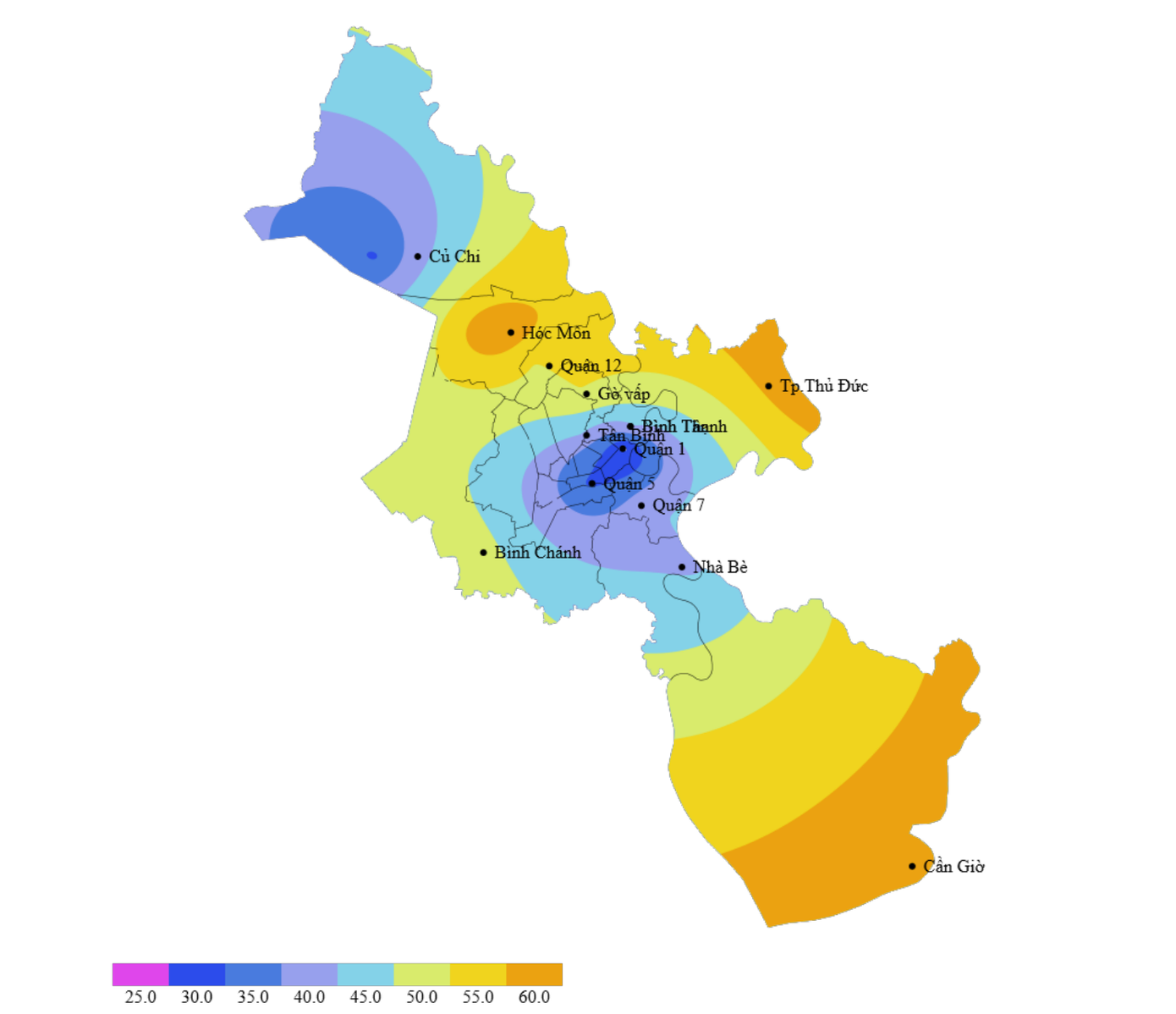 Bản đồ dự báo lượng mưa trong 24 giờ tới cho thấy lượng mưa ở TPHCM có xu hướng giảm. Ảnh: Đài Khí tượng Thủy văn Nam bộ và Tây Nguyên Bản đồ dự báo lượng mưa trong 24 giờ tới cho thấy lượng mưa ở TPHCM có xu hướng giảm. Ảnh: Đài Khí tượng Thủy văn Nam bộ và Tây Nguyên