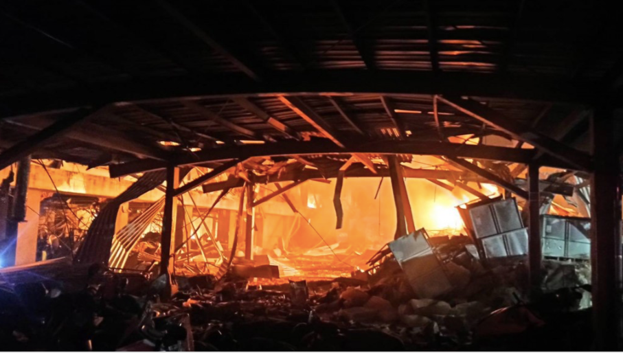 Hiện trường vụ cháy nổ. (Ảnh: Taiwan News)