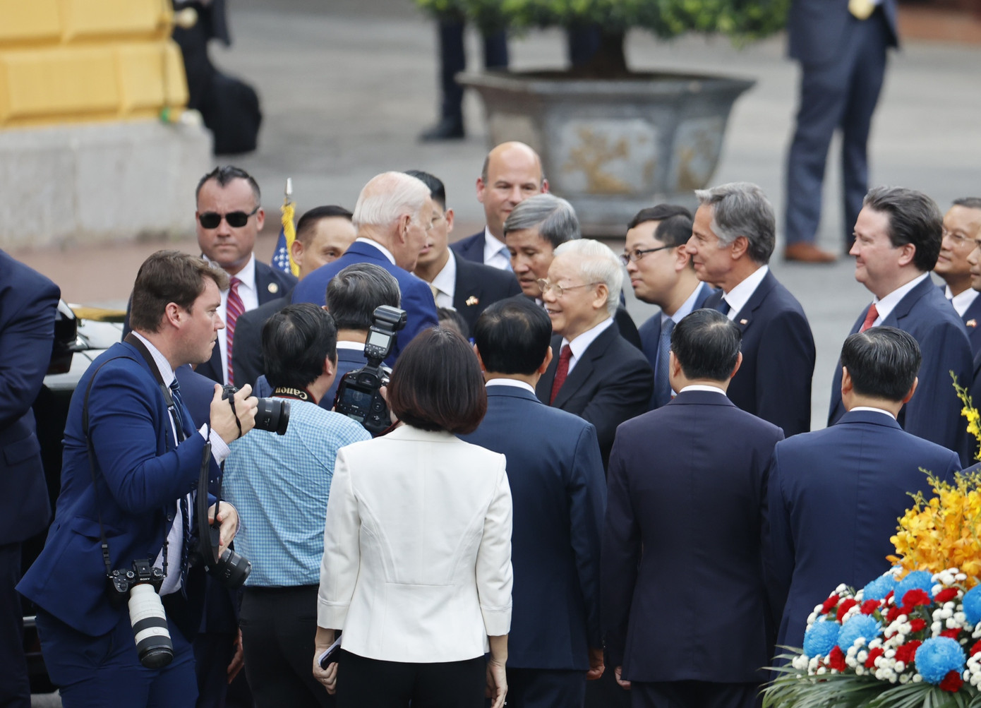 Tổng Bí thư Nguyễn Phú Trọng đón Tổng thống Mỹ Joe Biden ngày 10/9. (Ảnh: Như Ý) Tổng Bí thư Nguyễn Phú Trọng đón Tổng thống Mỹ Joe Biden ngày 10/9. (Ảnh: Như Ý)