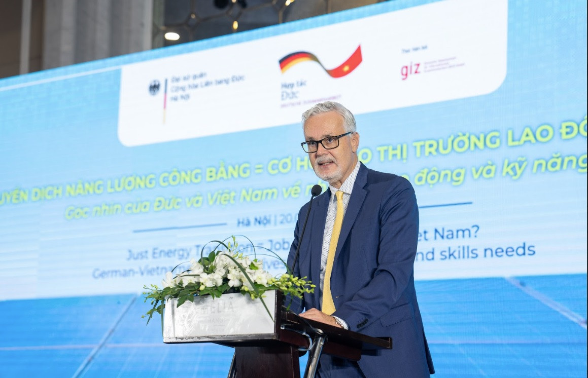 Đại sứ Đức tại Việt Nam Guido Hildner phát biểu tại hội thảo. (Ảnh: ĐSQ Đức) Đại sứ Đức tại Việt Nam Guido Hildner phát biểu tại hội thảo. (Ảnh: ĐSQ Đức)