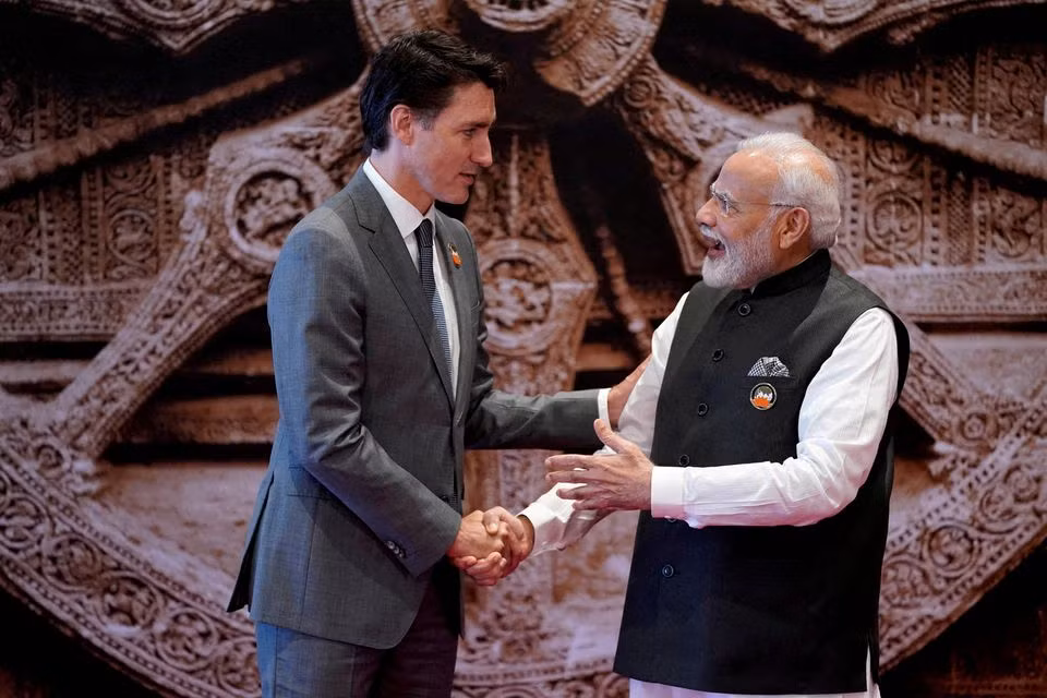 Thủ tướng Ấn Độ Narendra Modi và Thủ tướng Canada Justin Trudeau tại thượng đỉnh G20 ngày 9/9. (Ảnh: Reuters)