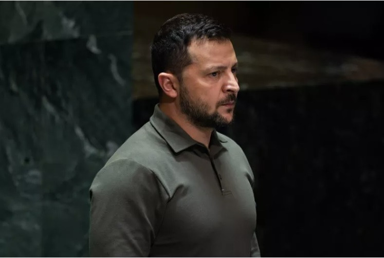 Tổng thống Ukraine Volodymir Zelensky phát biểu trước Đại hội đồng Liên Hợp Quốc, ngày 19/9. (Ảnh: Getty)