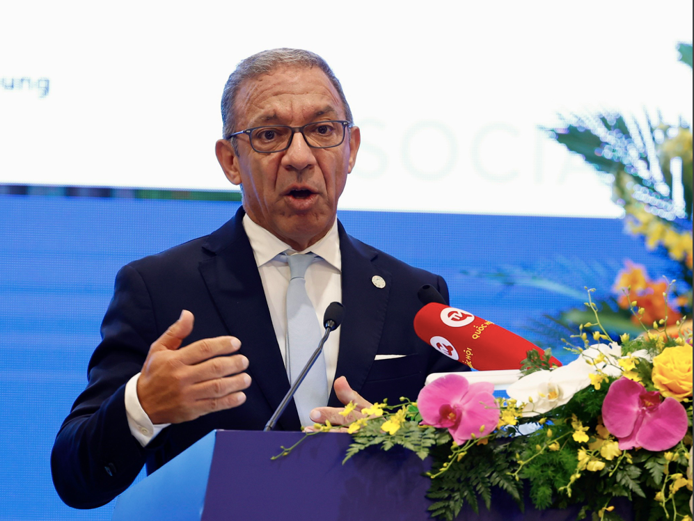 Chủ tịch IPU Duarte Pacheco phát biểu tại phiên bế mạc hội nghị chiều 16/9. (Ảnh: Như Ý) Chủ tịch IPU Duarte Pacheco phát biểu tại phiên bế mạc hội nghị chiều 16/9. (Ảnh: Như Ý)