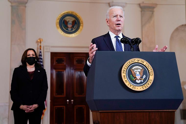 Tổng thống Joe Biden phát biểu về bản án của Chauvin. Ảnh: AP Tổng thống Joe Biden phát biểu về bản án của Chauvin. Ảnh: AP