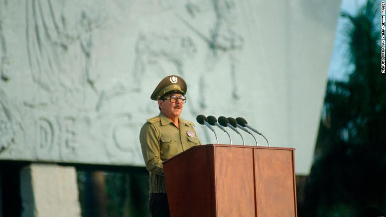 Ông Castro phát biểu tháng 11/1983 tại sự kiện tưởng niệm các binh sĩ hi sinh trong vụ Mỹ tấn công Grenada.