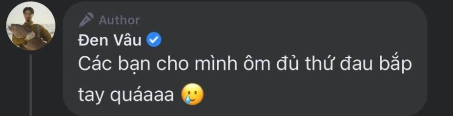 Trước nhiều hình ảnh ghép của dân mạng, chàng rapper Việt nhanh chóng trả lời bằng một bình luận hài hước: "Các bạn cho mình ôm đủ thứ đau bắp tay quá". Trước nhiều hình ảnh ghép của dân mạng, chàng rapper Việt nhanh chóng trả lời bằng một bình luận hài hước: "Các bạn cho mình ôm đủ thứ đau bắp tay quá".