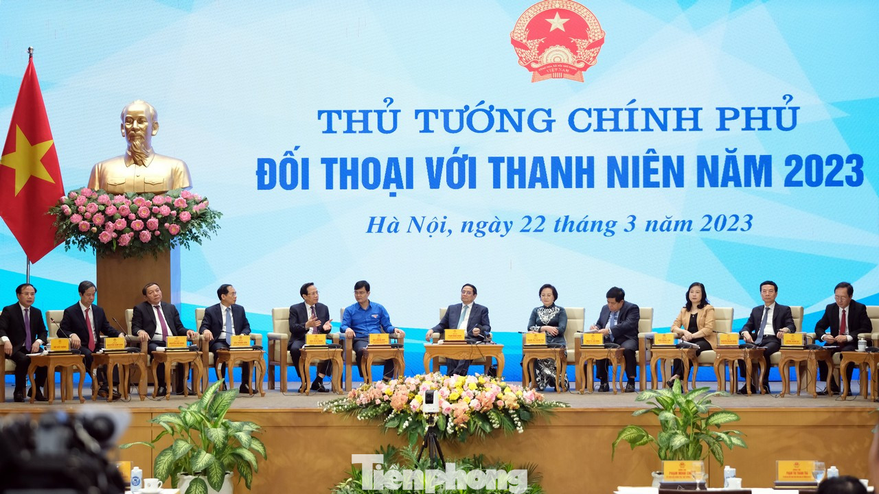 Thủ tướng Chính phủ Phạm Minh Chính và các đại biểu chủ trì đối thoại. Thủ tướng Chính phủ Phạm Minh Chính và các đại biểu chủ trì đối thoại.