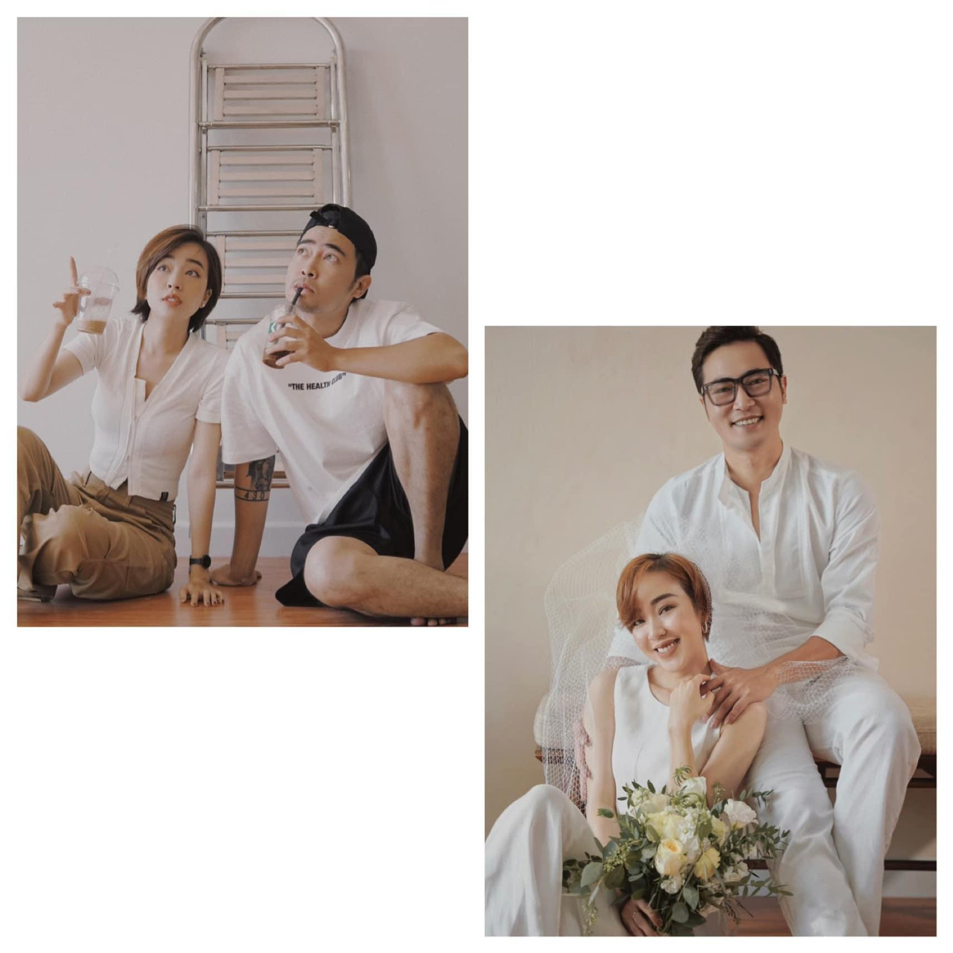 &quot;Là con gái, mình cũng giống nhiều người, từng mơ mộng về một bộ ảnh cưới lãng mạn, lộng lẫy nhất. Nhưng sau cùng, thời gian đủ chín, mình hiểu như thế nào là hạnh phúc &quot;vừa vặn&quot;, đẹp thì qua nhanh nhưng ý nghĩa sẽ còn lưu mãi. Vì vậy, ảnh cưới của mình đem đến cảm giác thân thuộc, bình dị nhất, ghi dấu cột mốc đáng nhớ sau hành trình 8 năm yêu nhau&quot;, nữ MC bày tỏ.