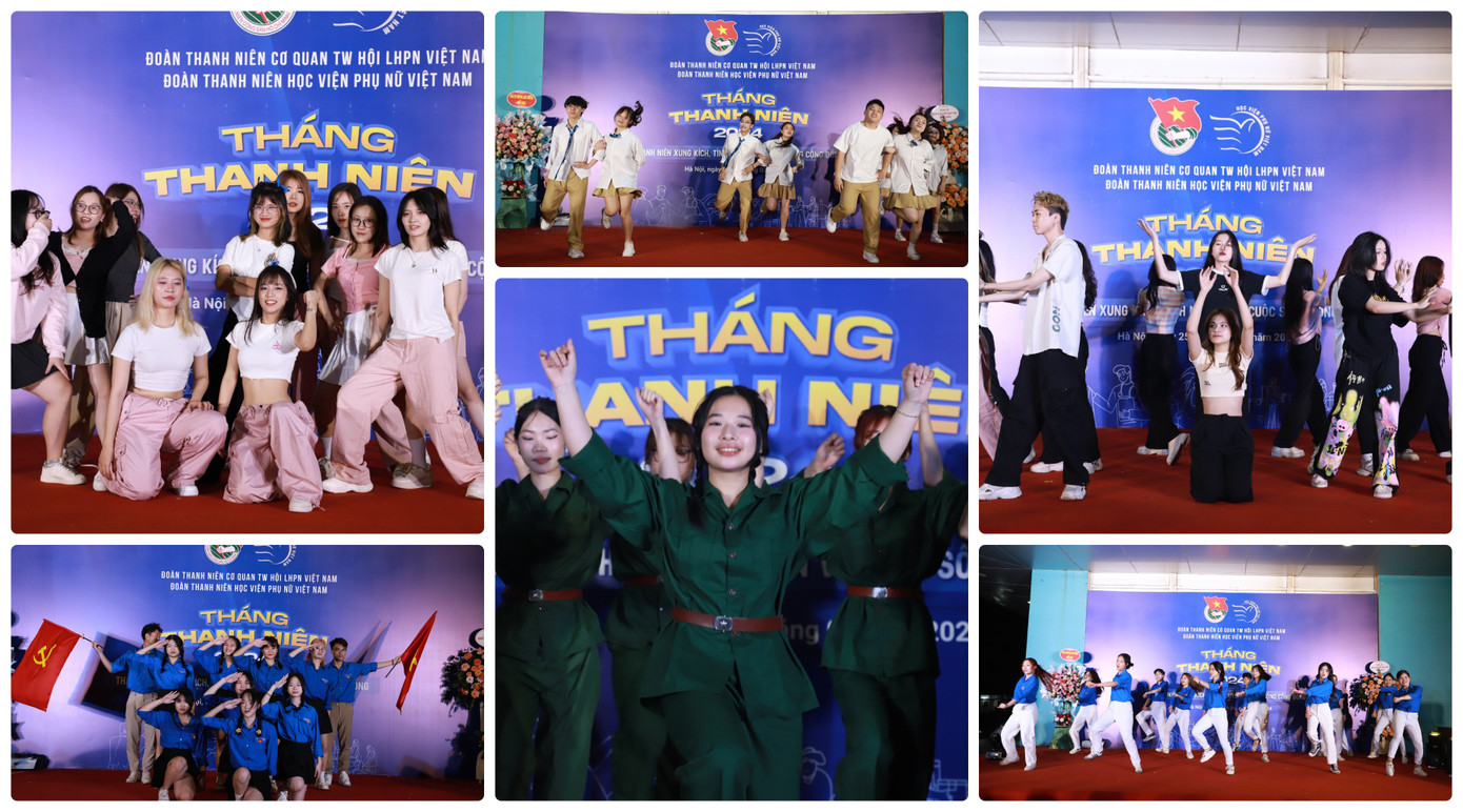 Sinh viên giao lưu, biểu diễn nghệ thuật.