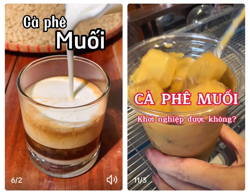 Các video hướng dẫn pha cà phê muối trên TikTok thu hút nhiều lượt xem.