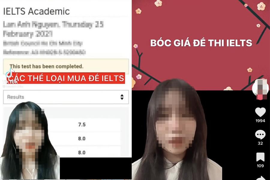 Các video TikTok của tài khoản L.A thường chia sẻ về cách học IELTS và nhận định về việc mua bán đề thi. Ảnh: cap màn hình. Các video TikTok của tài khoản L.A thường chia sẻ về cách học IELTS và nhận định về việc mua bán đề thi. Ảnh: cap màn hình.