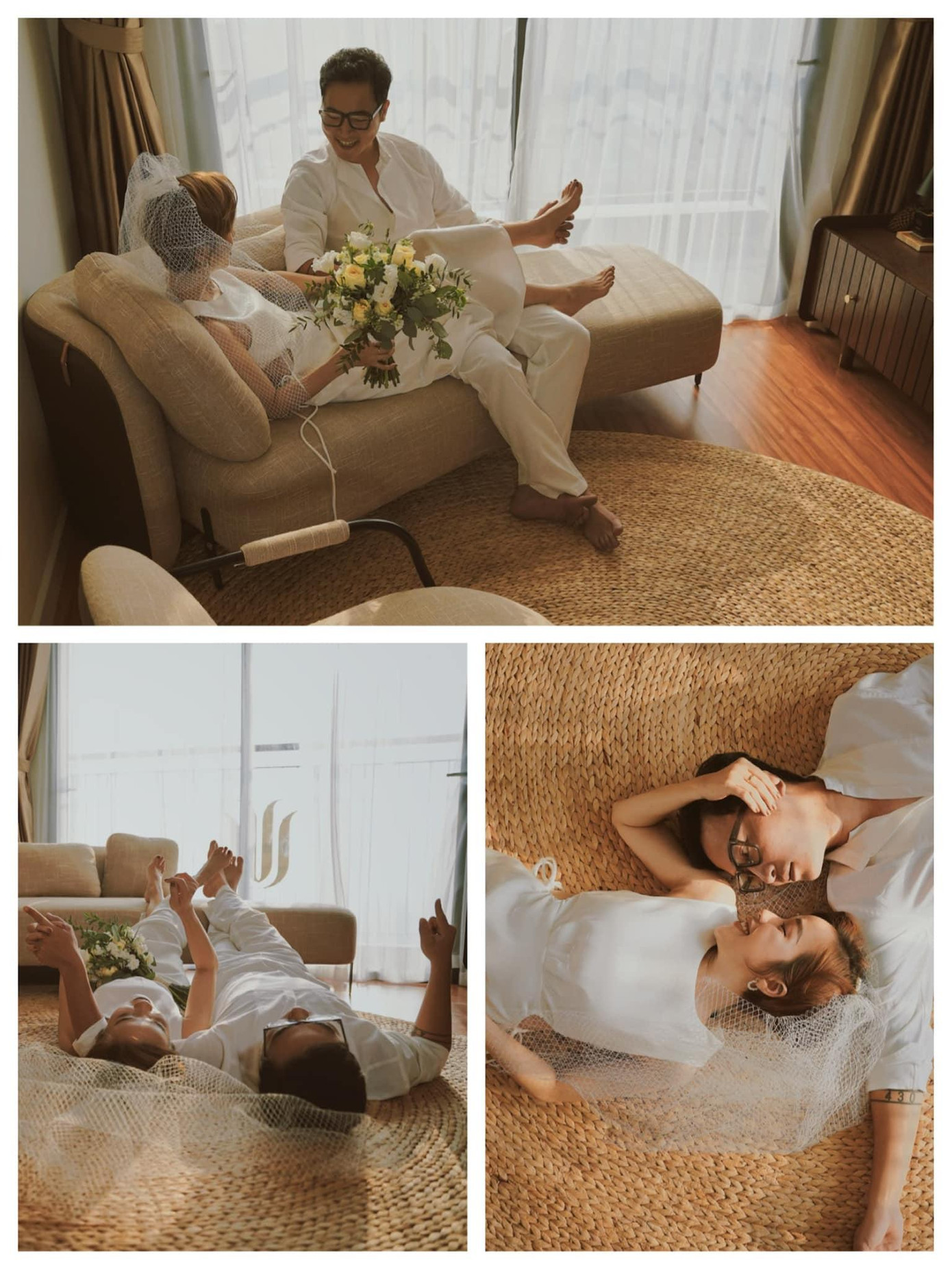 Đều là 2 MC trải nghiệm của chương trình du lịch khám phá S Việt Nam VTV1, gặp nhau, yêu nhau, bên nhau trong những chuyến đi, cặp đôi MC có vô vàn chọn lựa chụp ảnh cưới ở khắp đất nước Việt Nam xinh đẹp. Nhưng khi ngồi nghĩ về ý nghĩa thật sự của một bộ ảnh cưới, đôi trẻ nhận thấy: &quot;Ảnh cưới như những thông báo không lời về câu chuyện riêng của mỗi cặp đôi. Dành cả thanh xuân để đi đó đây rồi, giờ tại sao không thực hiện thông báo theo cách thân thuộc nhất, có dấu mốc nhất, chụp tại &quot;Nhà&quot; rồi treo trên tường nhà mình luôn&quot;.