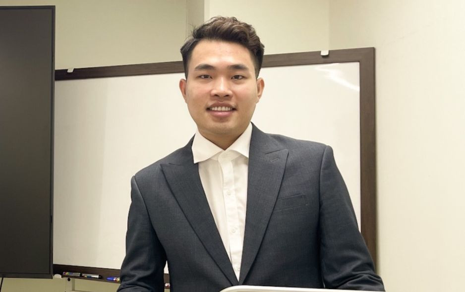 Tô Trường An tại lễ bảo vệ luận văn thạc sĩ.