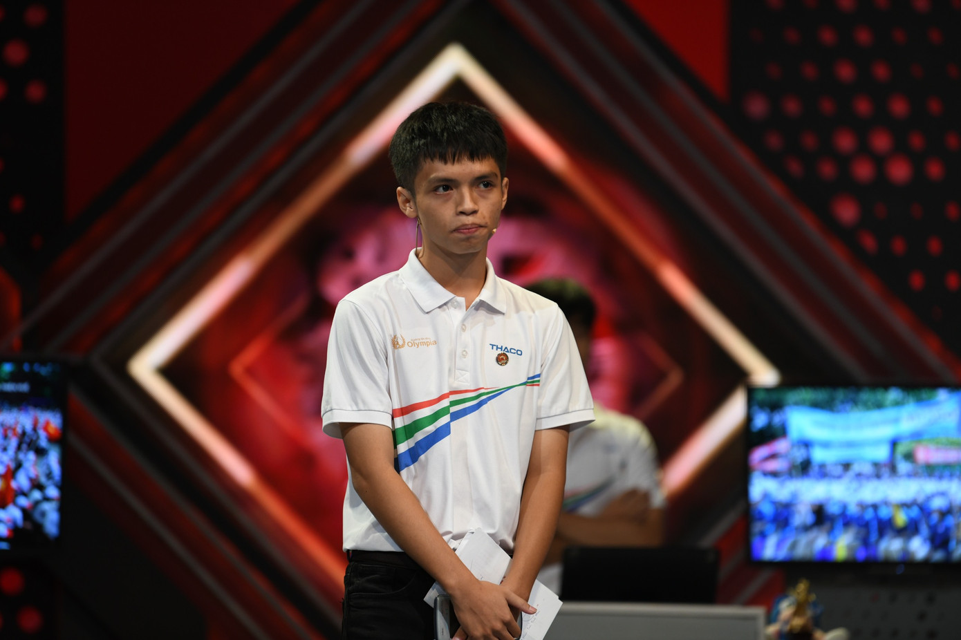 Thí sinh Minh Triết trong phần thi Về đích. Ảnh: Như Ý Thí sinh Minh Triết trong phần thi Về đích. Ảnh: Như Ý