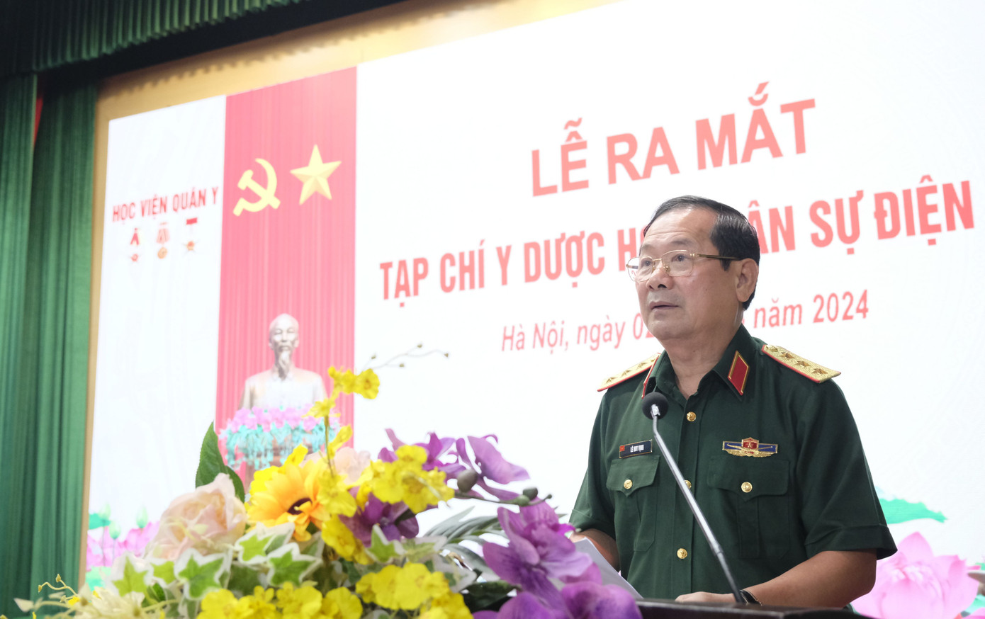 Thượng tướng Lê Huy Vịnh - Thứ trưởng Bộ Quốc phòng phát biểu tại Lễ ra mắt. Ảnh: Châu Linh