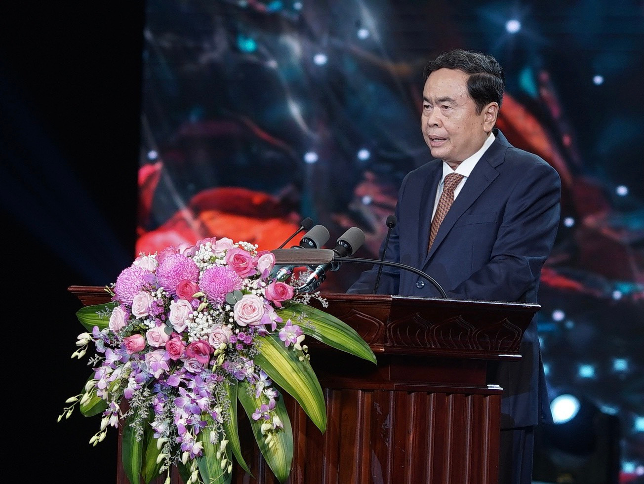 Ông Trần Thanh Mẫn, Ủy viên Bộ Chính trị, Phó Chủ tịch Thường trực Quốc hội phát biểu tại chương trình.