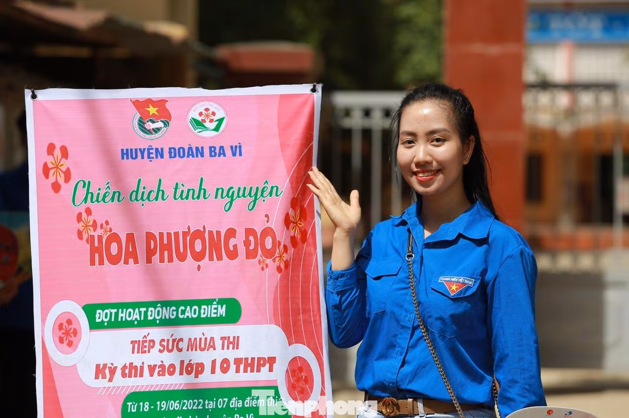 Chiến dịch tình nguyện "Hoa phượng đỏ" với hoạt động cao điểm là tiếp sức mùa thi đã thu hút đông đảo các bạn tình nguyện viên tham gia. Sáng ngày 18/6, tại các điểm thi miền núi như trường THPT Ba Vì, THPT Minh Quang... lực lượng tình nguyện chủ yếu chính là các em học sinh lớp 11, 12 tiếp sức cho các em khóa dưới. Đối với các điểm thi ở trung tâm thành phố, lực lượng tình nguyện chính là các bạn sinh viên thuộc nhiều trường đại học trên địa bàn.