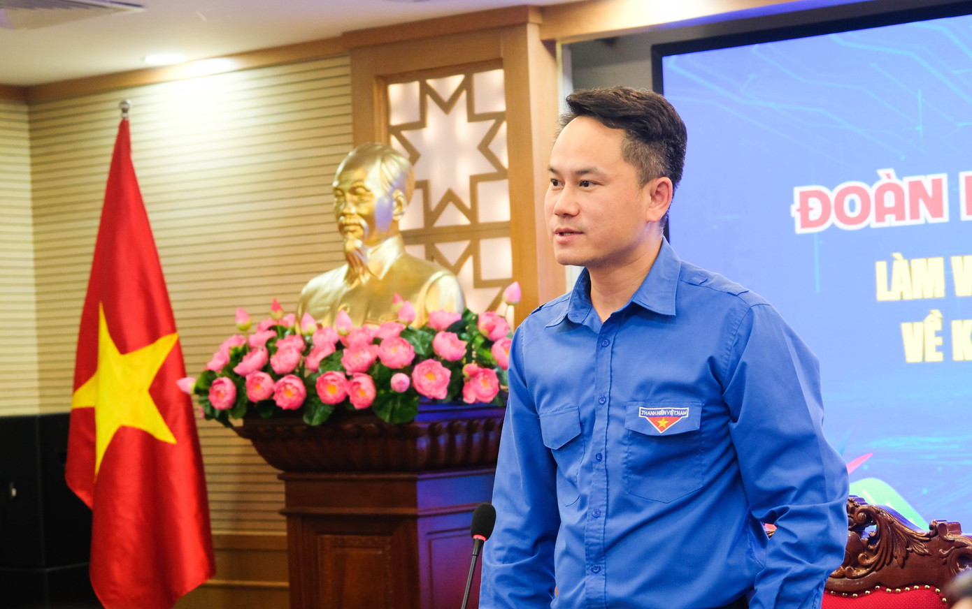 Anh Nguyễn Kim Quy phát biểu kết luận tại hội nghị. Ảnh: Châu Linh