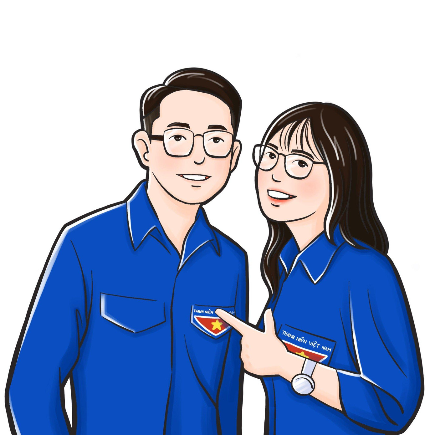 Quy cũng nhờ vẽ lại bộ ảnh cưới đặc biệt, ghi lại khoảnh khắc trọng đại của cả hai.