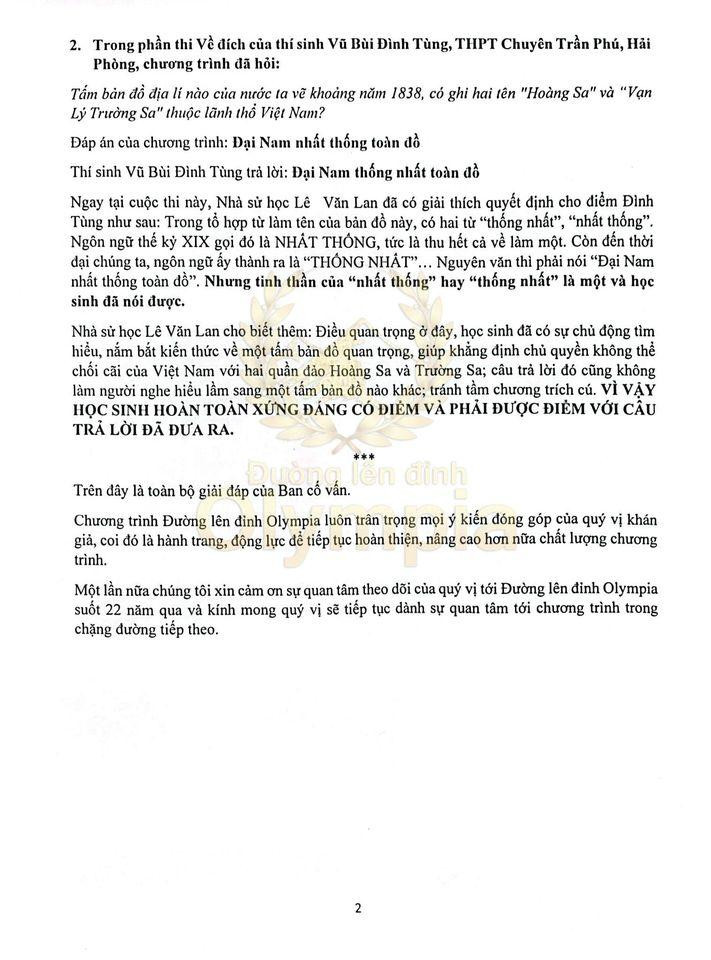 Giải đáp của nhà sử học Lê Văn Lan ở câu hỏi dành cho Vũ Bùi Đình Tùng. Giải đáp của nhà sử học Lê Văn Lan ở câu hỏi dành cho Vũ Bùi Đình Tùng.