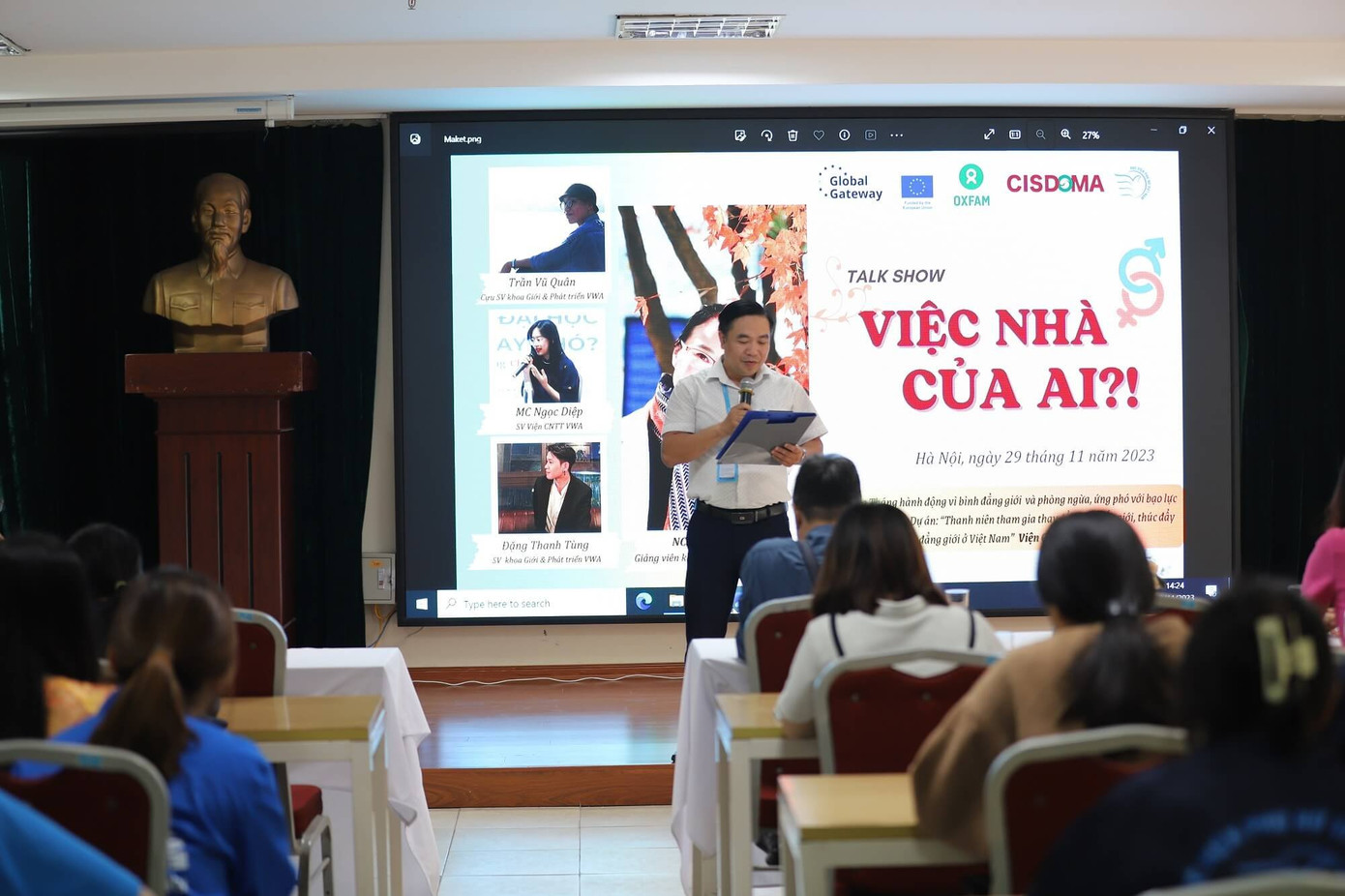 Talkshow có sự tham gia của 3 khách mời: NCS. Nguyễn Lan – Giảng viên khoa Giới và phát triển; hai cựu sinh viên khoa Giới và phát triển: Đặng Thanh Tùng và Trần Vũ Quân. Talkshow có sự tham gia của 3 khách mời: NCS. Nguyễn Lan – Giảng viên khoa Giới và phát triển; hai cựu sinh viên khoa Giới và phát triển: Đặng Thanh Tùng và Trần Vũ Quân.