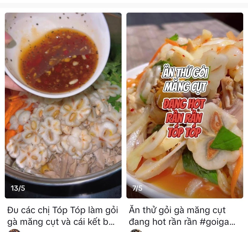 Cư dân mạng nhộn nhịp chia sẻ công thức và cách thưởng thức gỏi gà măng cụt.