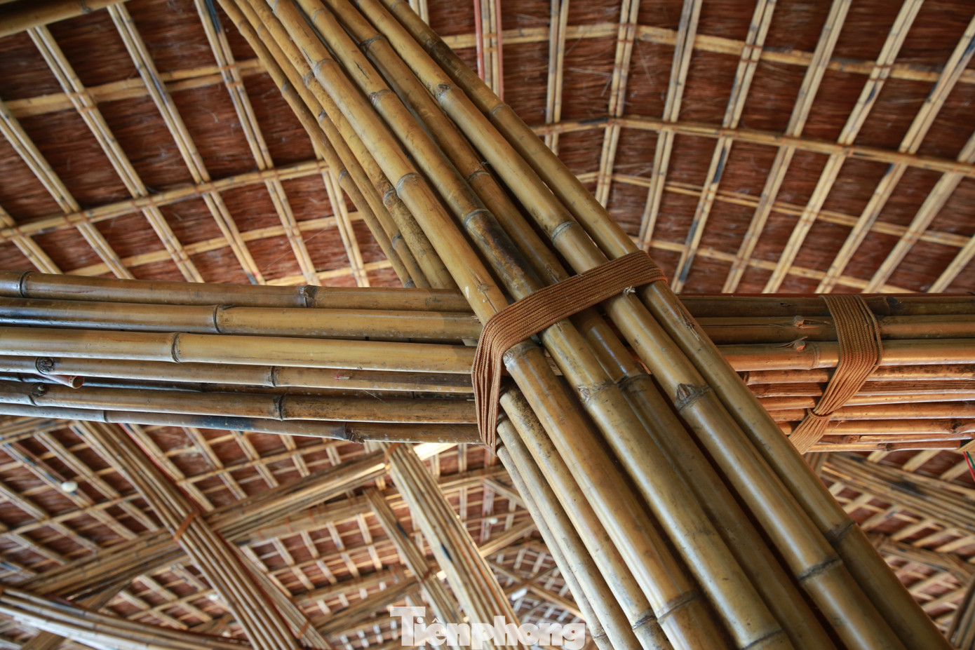 60.000 cây tre tầm vông vận chuyển từ Tây Nam Bộ được các kiến trúc sư kỳ công tạo hình thành một nhà tre nổi bật giữa đại ngàn Tây Bắc.