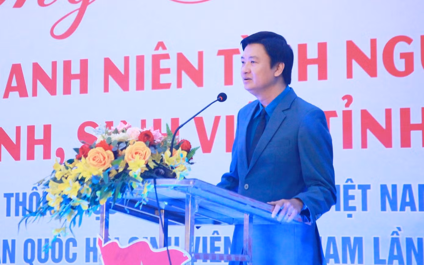 Anh Trần Ngọc Nam - Ủy viên Ban Thường vụ T.Ư Đoàn, Bí thư Tỉnh Đoàn Hà Nam chia sẻ tại chương trình. Ảnh: Tỉnh Đoàn Hà Nam