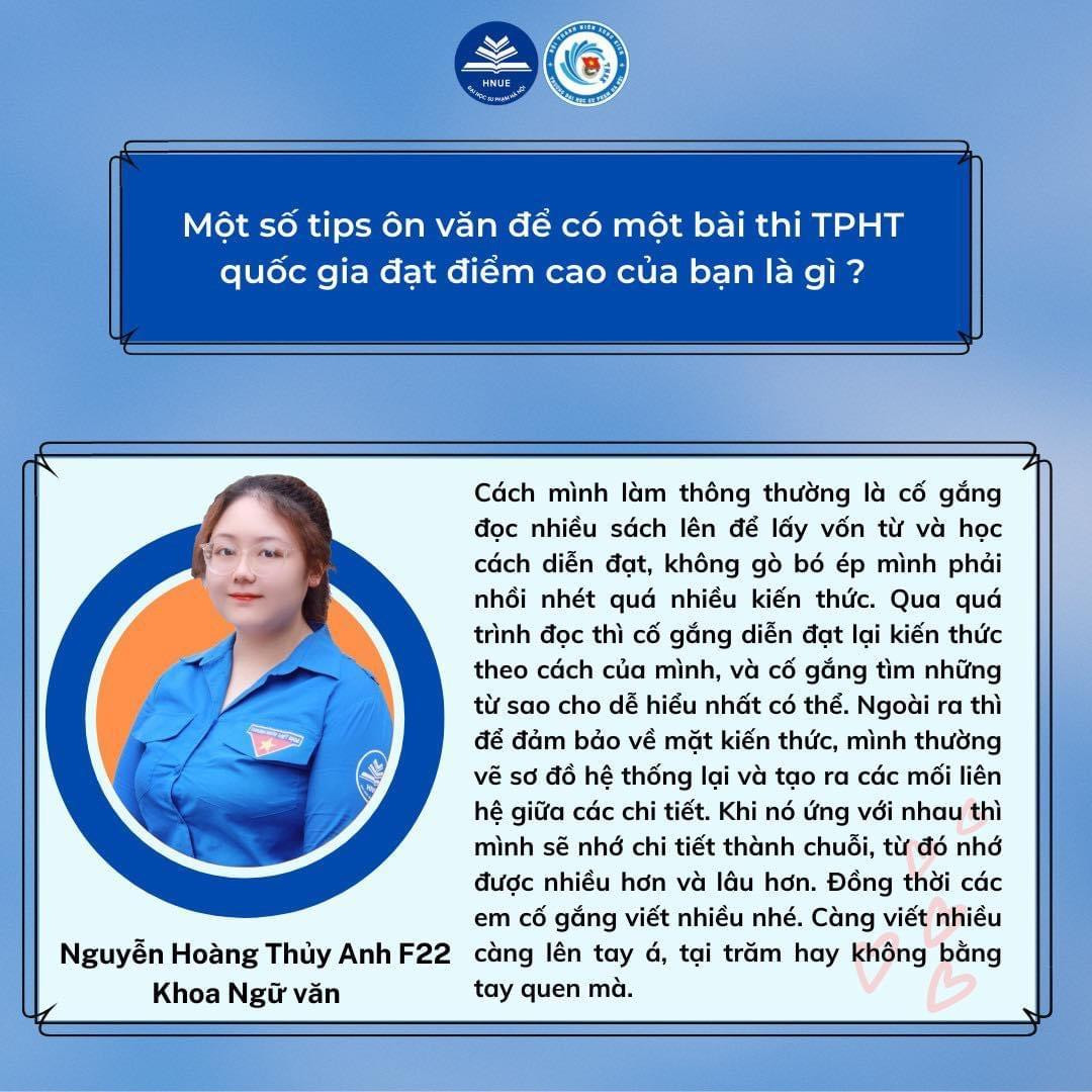 Nguyễn Hoàng Thủy Anh chia sẻ bí quyết làm Văn - một trong những môn học chính khiến nhiều sĩ tử lo lắng. Nguyễn Hoàng Thủy Anh chia sẻ bí quyết làm Văn - một trong những môn học chính khiến nhiều sĩ tử lo lắng.