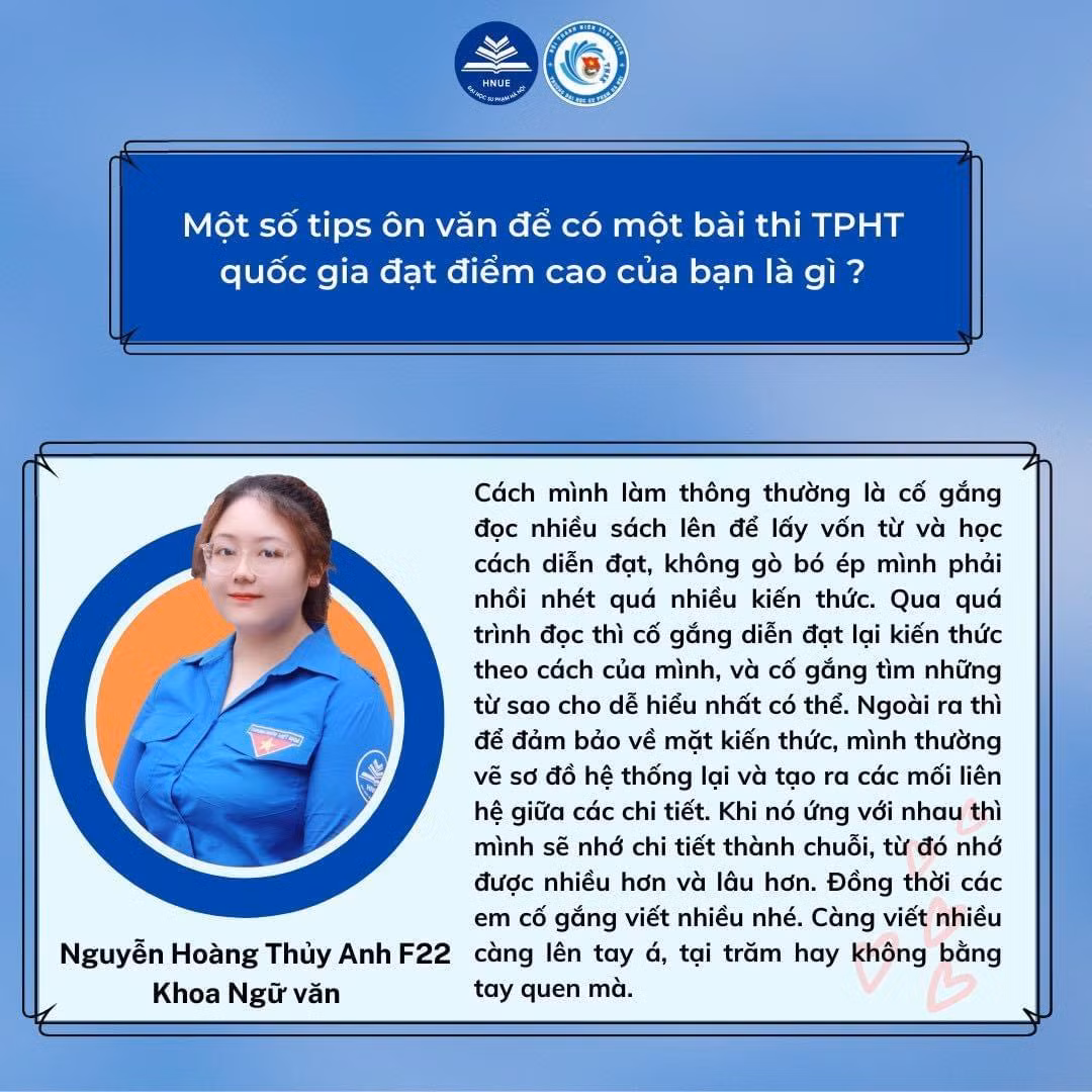 Nguyễn Hoàng Thủy Anh chia sẻ bí quyết làm Văn - một trong những môn học chính khiến nhiều sĩ tử lo lắng.
