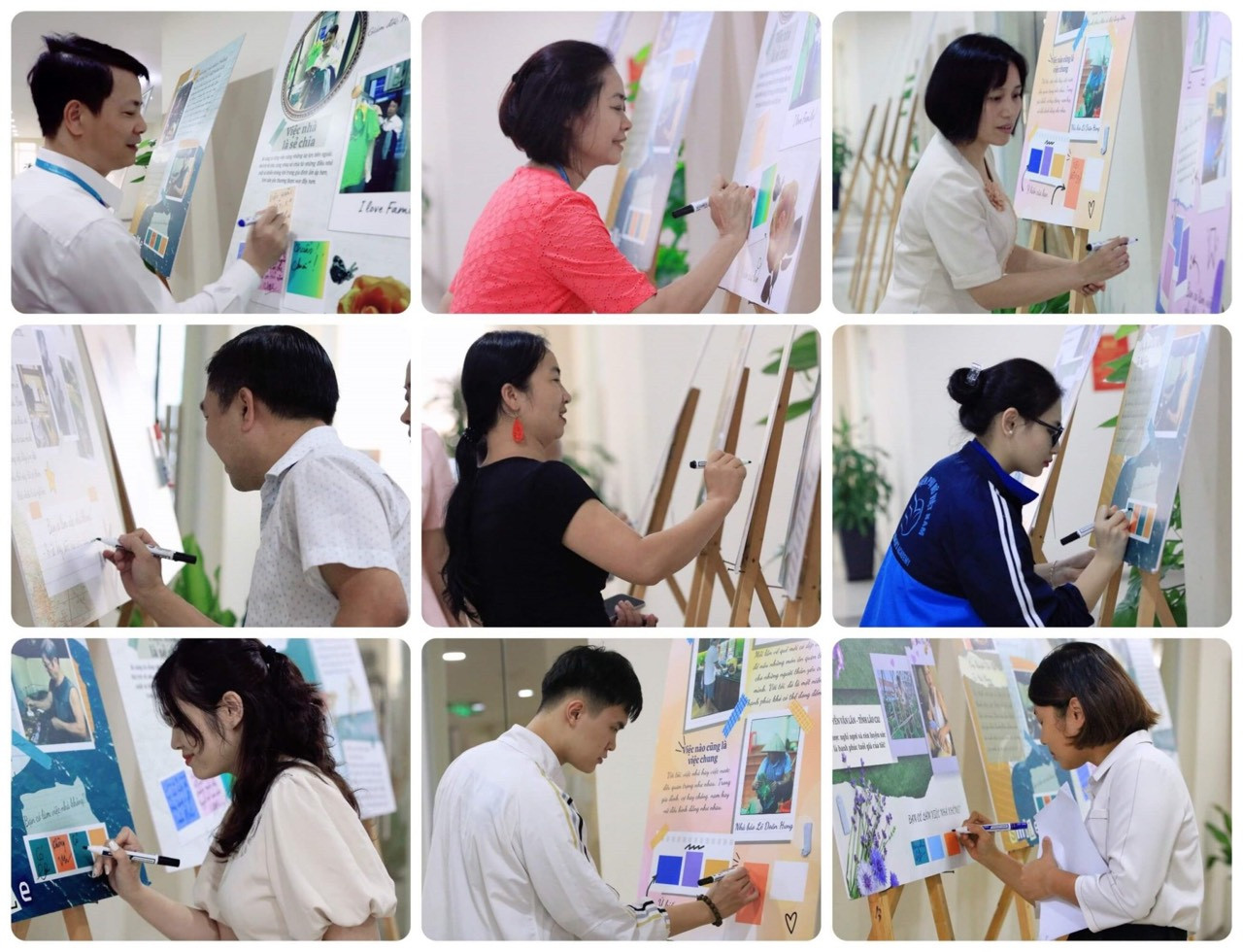 Khách mời chia sẻ quan điểm về vấn đề làm việc nhà trên tác phẩm của nhóm dự án. Khách mời chia sẻ quan điểm về vấn đề làm việc nhà trên tác phẩm của nhóm dự án.