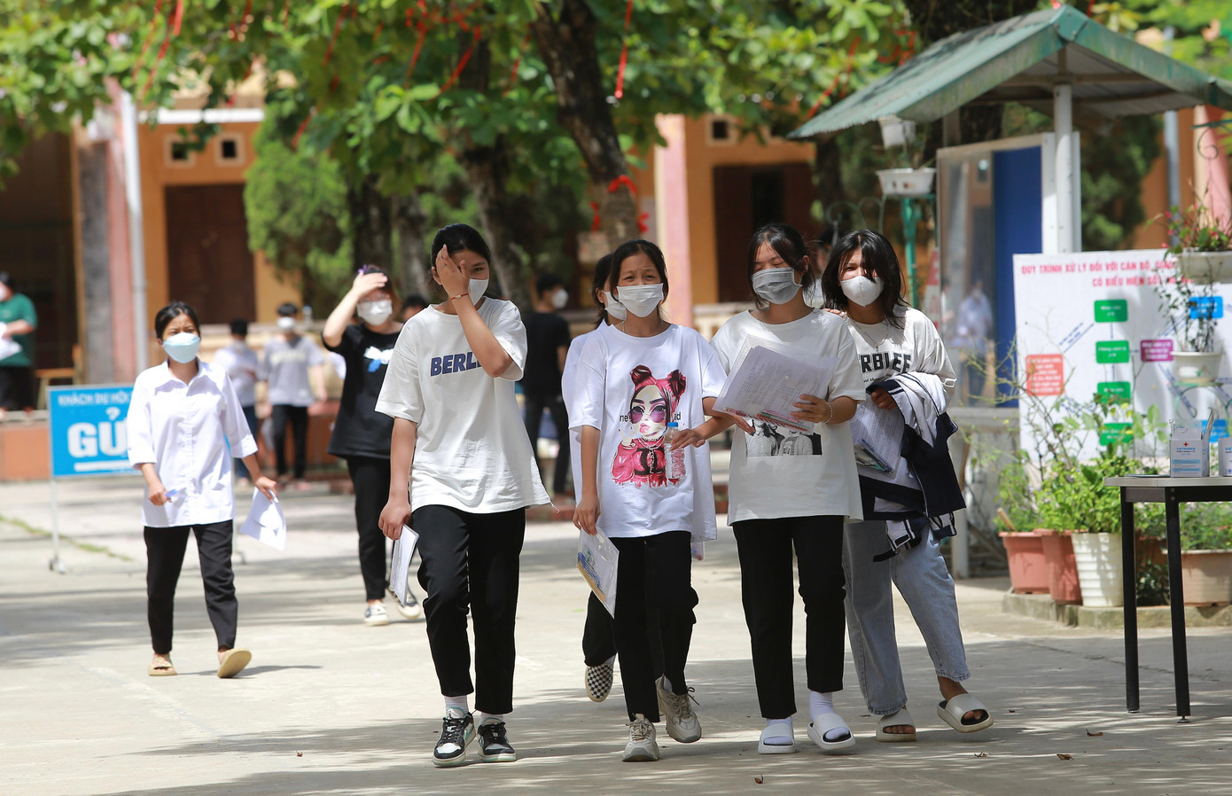 Công tác an ninh tại điểm thi THPT Ba Vì đảm bảo tuyệt đối với lực lượng công an túc trực thường xuyên.